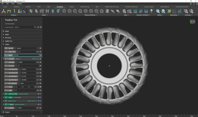 Will wonders never cease? nTopology uses multiphysics in generative design of this non-pneumatic tire. (Picture courtesy of nTopology )