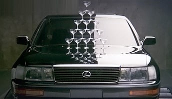 The Lexus champagne commercial became an advertising legend and was remade on Lexus’ 30th anniversary. Image: Wikipedia.